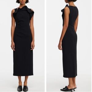 NEW Acler Warfield Midi Dress Gown Black Noir Cocktail Formal Event